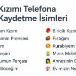 kızımı telefona kaydetme isimleri
