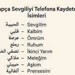 arapça sevgiliyi telefona kaydetme isimleri